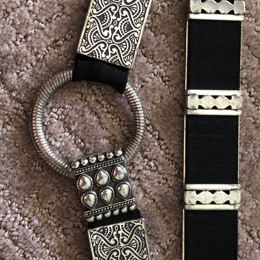 Chico’s silver belt.